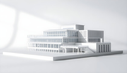 Obraz premium white model of a building on a white surface