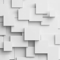 Obraz premium The image is a white background with white squares. The squares are arranged in a way that creates a sense of depth and texture. Scene is minimalist and clean, with a focus on the simple shapes
