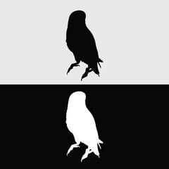 lovebird logo silhouette design with black and white colors