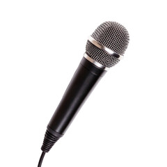 Live performance microphone stage cutout background professional sound close-up music concept