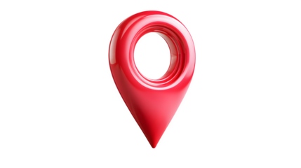 Red Map Pin Location Marker Navigation Symbol Pointing Position Graphic Element Isolated on Transparent Background