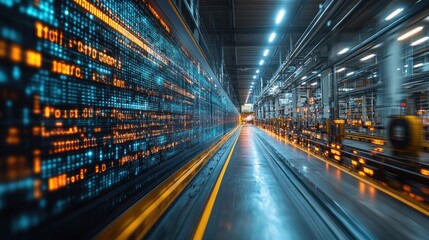 Fototapeta premium Futuristic Factory: Digital Transformation in Manufacturing