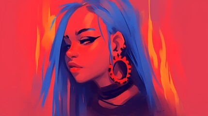 Fiery Girl Portrait
