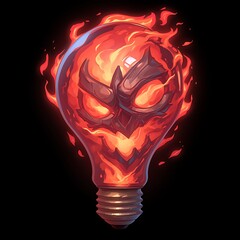Fiery Lightbulb Icon