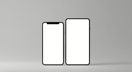 Two Digital Devices with Blank Screen Mockup for Ui Design