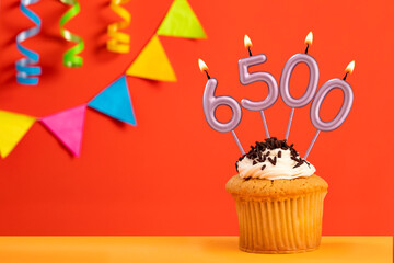 Number of followers or likes - Candle number 6500