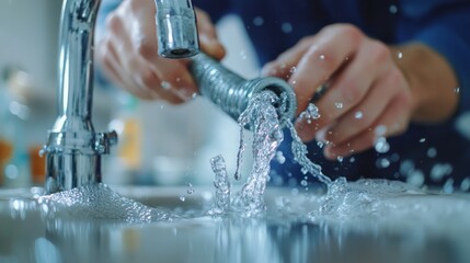 Plumber unclogging a drain in a bathroom. Featuring plumbing troubleshooting
