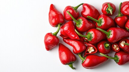 Red peppers overhead shot vibrant food photography for culinary and healthy lifestyle branding