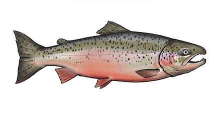 Obraz premium Detailed illustration of a salmon