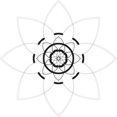 Blossom Mandala Shape. Circular pattern in form of mandala, tattoo, decoration. Decorative ornament in ethnic oriental style.