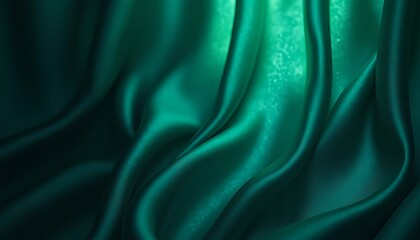 Obraz premium Black dark teal jade emerald sea aventurine green abstract background. Silk satin fabric. Glitter shimmer. Color gradient. Line stripe wave shadow. Drapery curtain. Luxury elegant subtle. Blank design