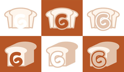 Letter G white bread. This logo combines letters and white bread. Suitable for bread shops, bakery, cafe, and the like.
