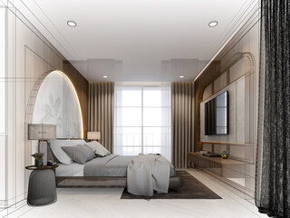 3d rendering  of interior bedroom