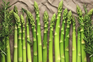 Obraz premium Fresh Asparagus & Rosemary