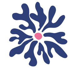 abstract red and blue flower