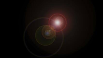 lens flare light illustration on black background.