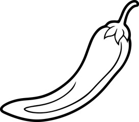 chili pepper outline vector illustration line art