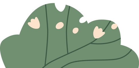 Blooming green bush vector illustration