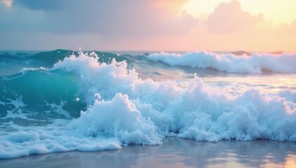 Soft oceanic hues blending into gentle foam texture , texture, gradient