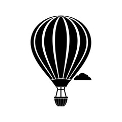 Naklejka premium Hot Air Balloon Silhouette vector illustration