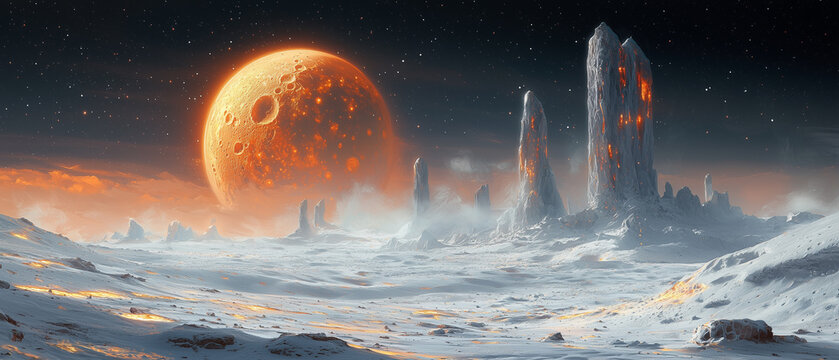 Rock Formations: unique rock formations on the moon's surface.