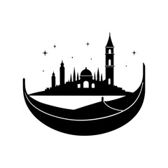 Fototapeta premium Gondola Silhouette vector illustration
