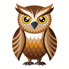 Owl bird isolated on white background