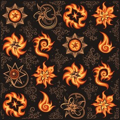 Fire Star Pattern Design