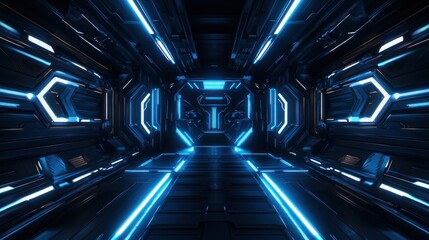 Obraz premium Futuristic Sci-Fi Corridor