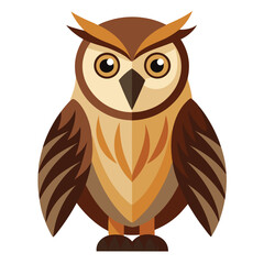 Owl bird isolated on white background