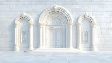 Modern minimalist white arch architectural elements clean simple design