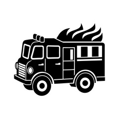 Fire Truck Silhouette vector illustration