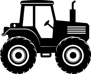Farm tractor silhouette vector illustration