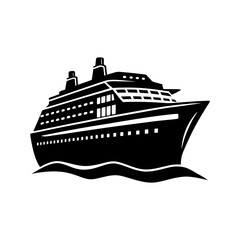 Obraz premium Cruise Ship Silhouette vector illustration