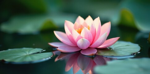 Delicate lily blooms floating in serene water, flower, lily