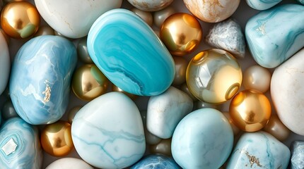 blue and white stones