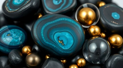 blue and green glass beads