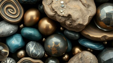 stones on a black background
