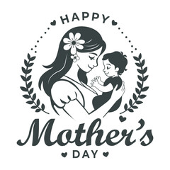 Mothers day celebration.Happy Mother's Day card, banner, poster, flyer, Label or Cover, Greeting Card, Vector, illustration, social media. A woman holding her child, mother's day.