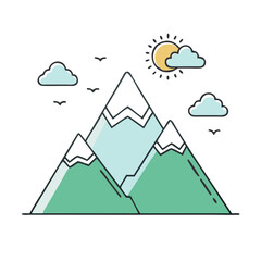 mountain  icon, mountain  vector illustration-simple illustration of mountain , perfect for mountain  logos and icons