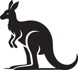 Black silhouette vector of kangaroo