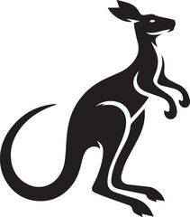 Black silhouette vector of kangaroo