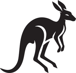 Black silhouette vector of kangaroo