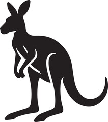 Black silhouette vector of kangaroo