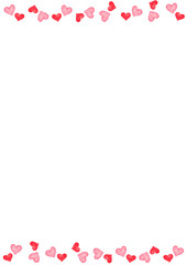 シンプルな赤いハートマーク　イラスト　フレーム