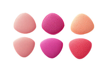 Fototapeta premium Beauty blender sponge set, isolated on transparent background, top view, High quality PNG file