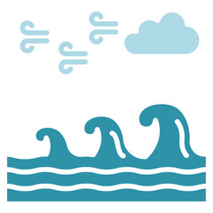 Fototapeta premium Ocean Wave dual tone mini illustration icon, Vector EPS 10 related to relaxation, spa, wellness and more. Modern concept, print, UI, UX kit, web and app development. 