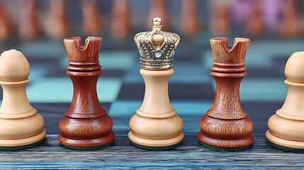 Chess strategy game board setting image indoor close-up competitive thinking