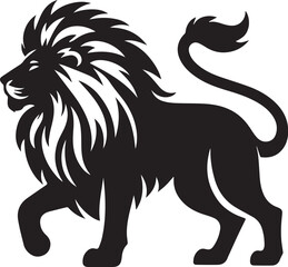 Silhouette lion vector illustration