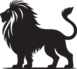 Silhouette lion vector illustration